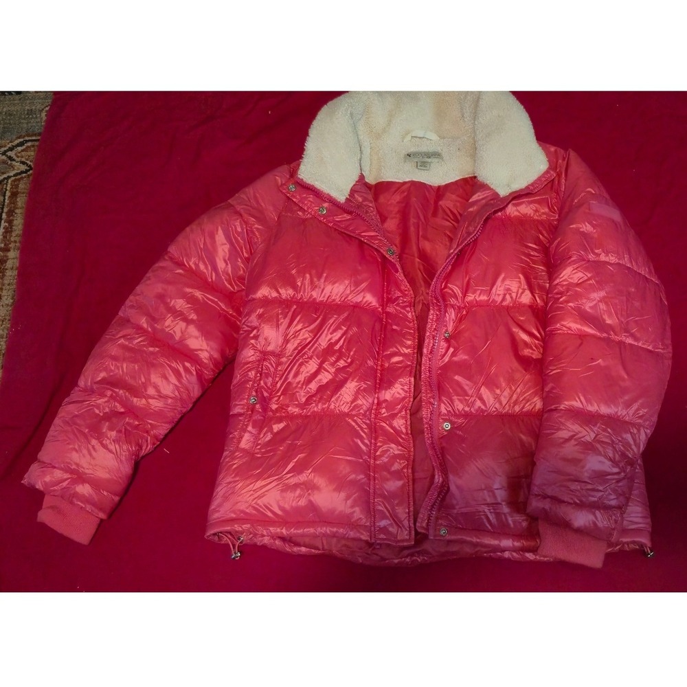 Koolaburra by UGG Pink Metallic Puffer Jacket Sherpa Collar Medium RN 15101